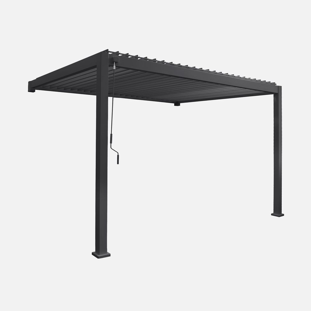 Pergola bioclimatique aluminium adossée lames orientables 4x3m triomphe