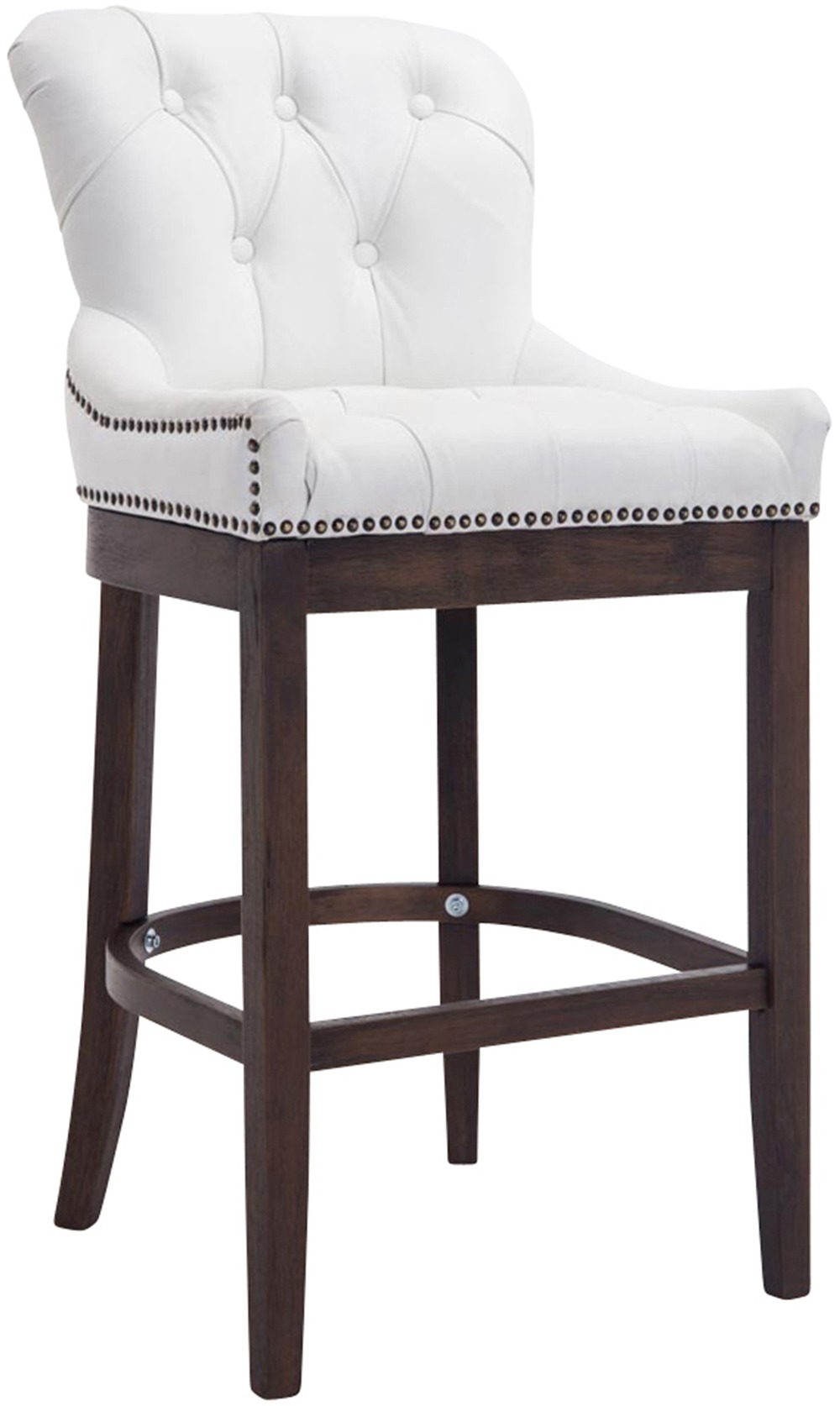 Tabouret de bar lakewood cuir véritable, antique