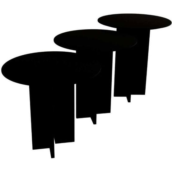 Ensemble de 3 tables d'appoint leo noir