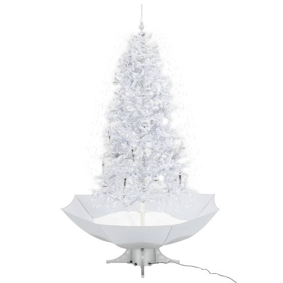 Arbre de noël neigeux avec base de parapluie blanc 190 cm