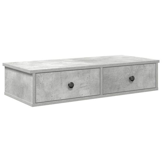 Étagère murale avec tiroirs gris béton bois d'ingénierie