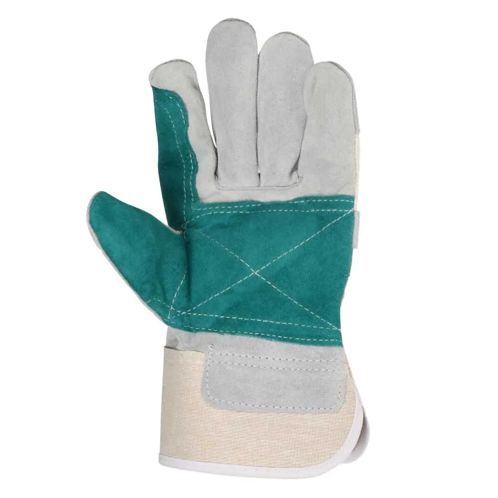 Gants de travail cuir fendu vache double paume coton t10