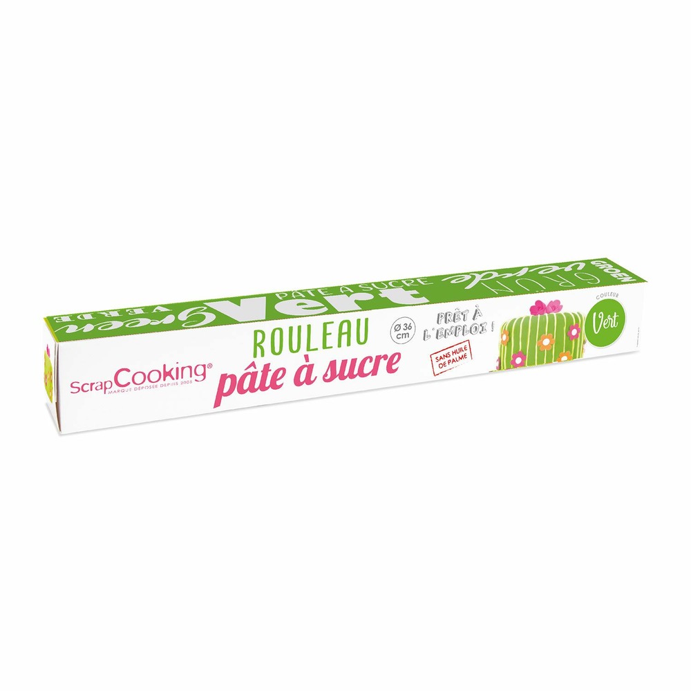 Pâte à sucre en rouleau vert ø 36 cm - 430 g