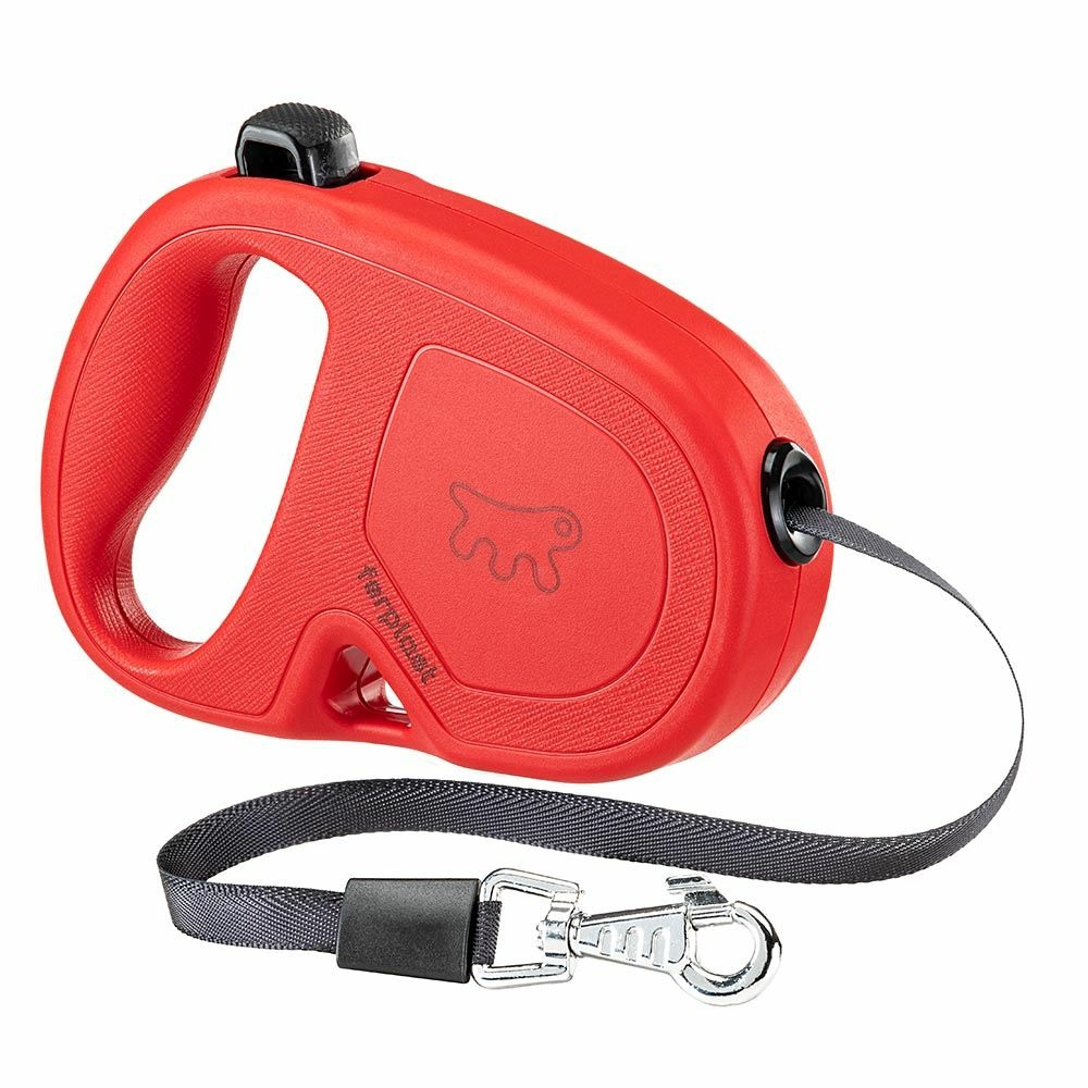 Ferplast laisse chien enrouleur flippy one, laisse pour petits chiens jusqu'à 15 kg. Sangle extensible max 4 m. Bouton unique pour