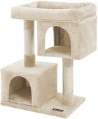 Arbre à chat colonne en sisal pour aiguiser les griffes 2 niches luxueuses maison de jeu meubles pour chatons chats et félins