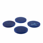 Dessous de verre en resine bleu fonce 10cm - lot de 4