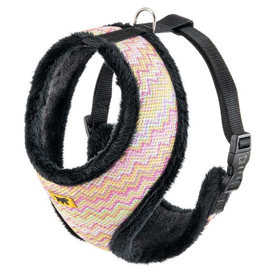 Nikita fur xl harnais pour chien, respirant, fourrure ecologique douce, sangle réglable, multicouleur