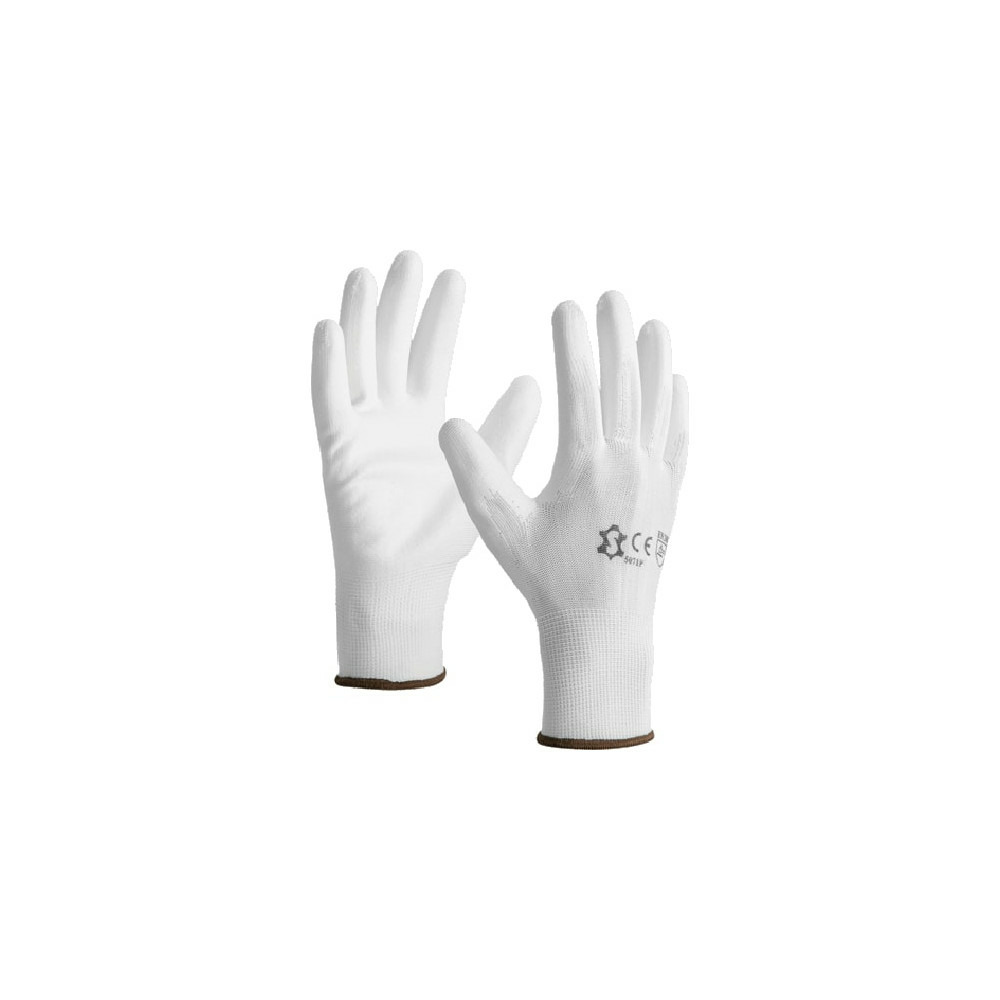 Gants tricotés en polyester enduction polyuréthane blanc t11 33 fg313 11