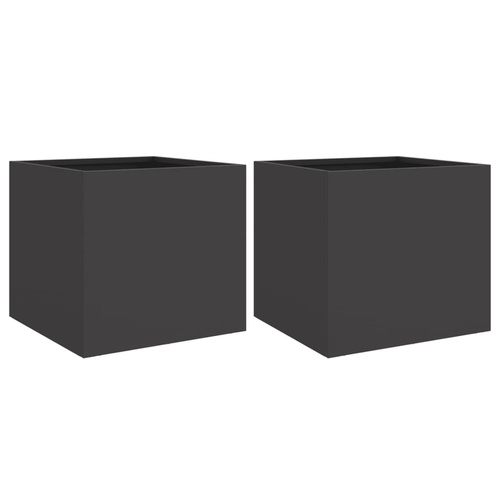 Jardinière d'extérieurs 2 pcs noir 32x30x29 cm acier