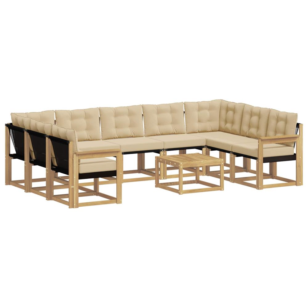 Ensemble de canapés d'extérieur 10 pc blanc et beige