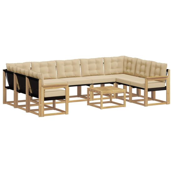 Ensemble de canapés d'extérieur 10 pc blanc et beige