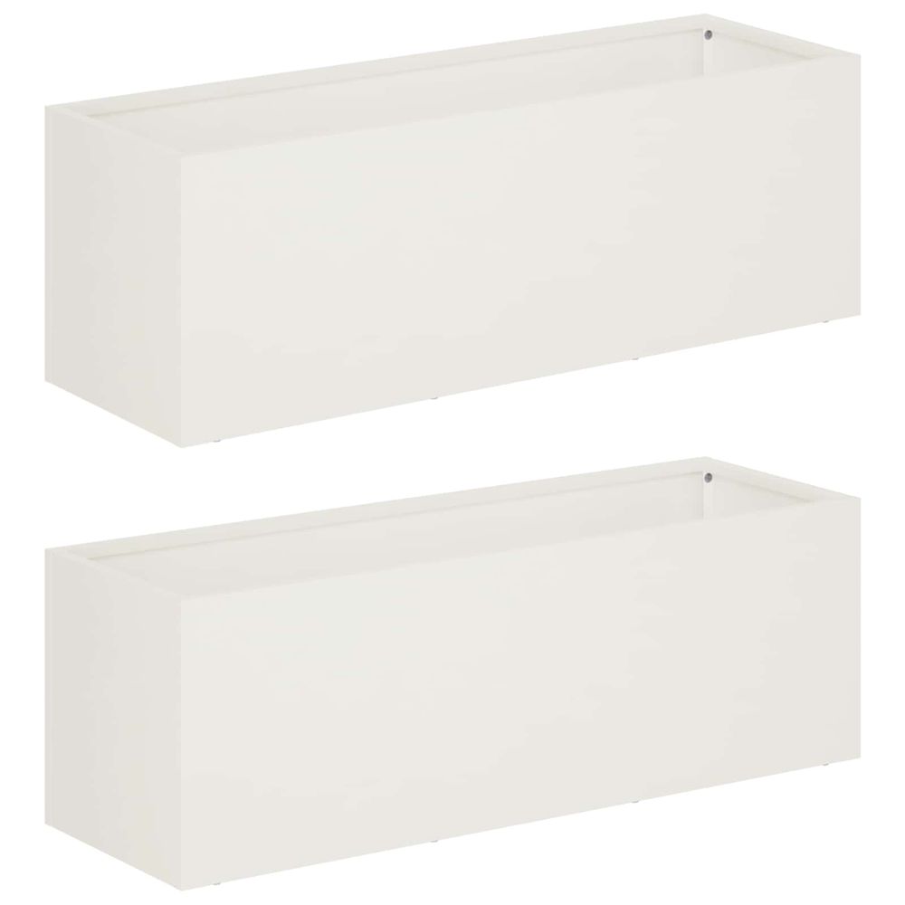 Cache-pot de jardin 2 pc blanc 60 x 20 x 20 cm