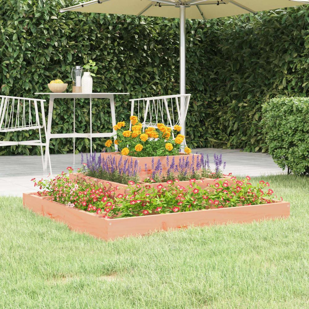 Carré potager 3 niveaux bois de douglas durable pour jardin 80x80cm