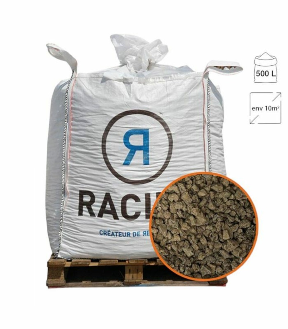 Paillage minéral pouzzolane grise 7/15 big bag 500 litres pour 10m2