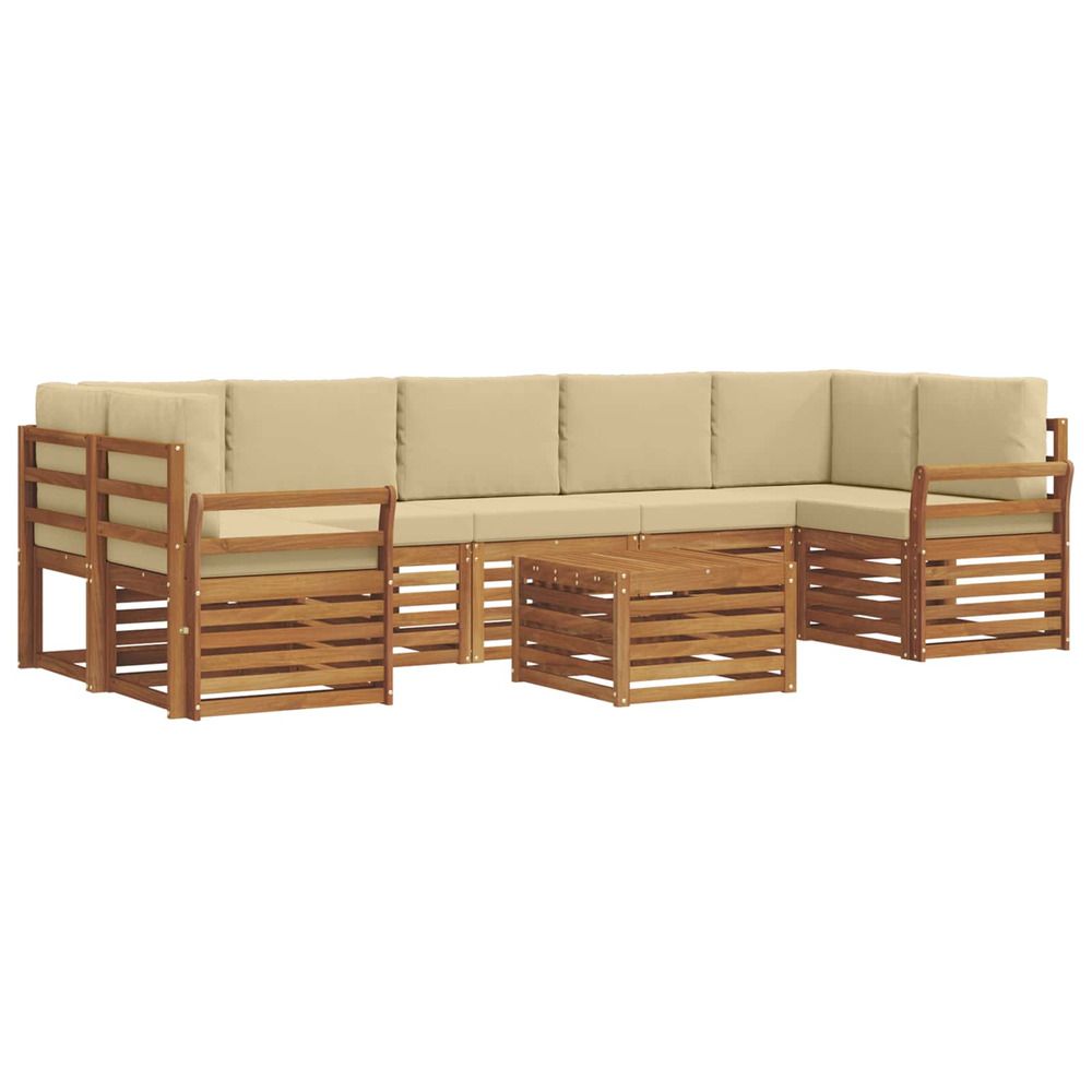 Ensemble de canapés d'extérieur 8 pc naturel et beige