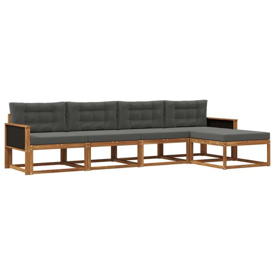 Ensemble de canapés d'extérieur 5 pc naturel et anthracite