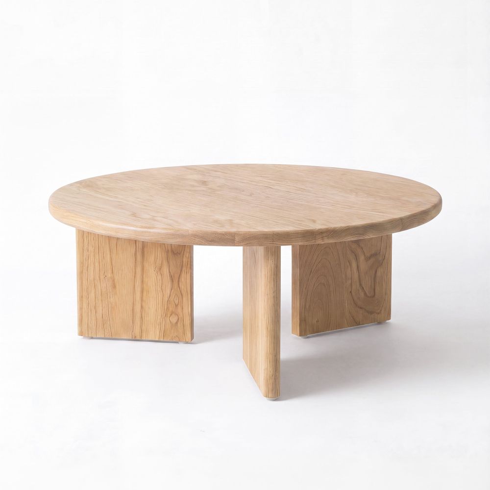 Galia-table basse ronde en bois massif de mindi
