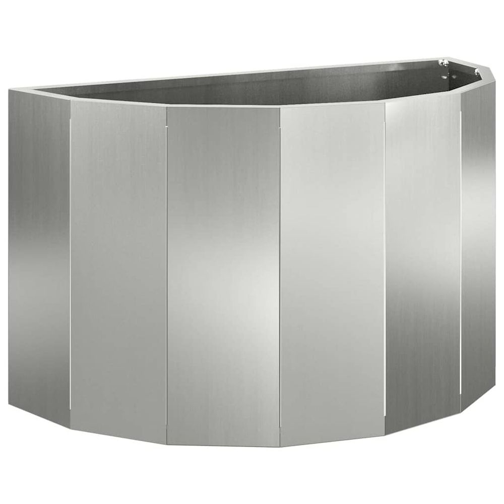 Jardinière argent 60 x 30 x 35 cm acier galvanisé