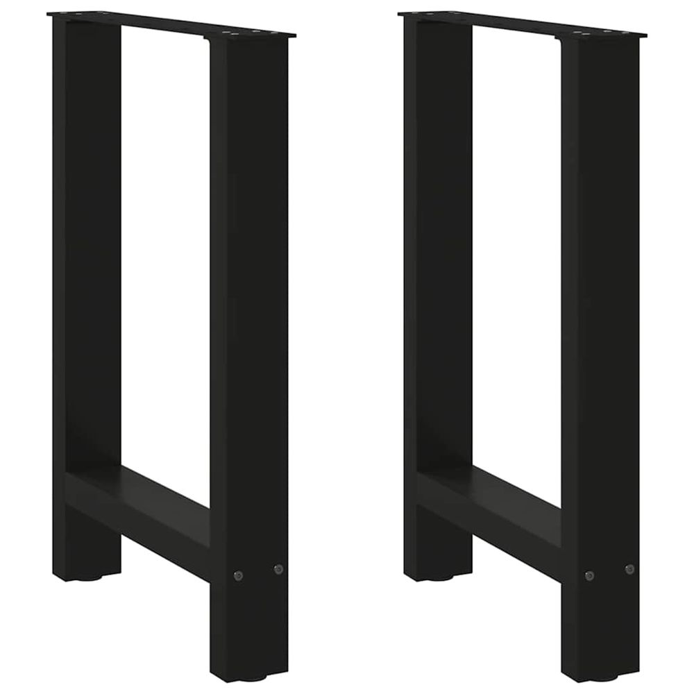 Pieds de table à manger noir 2 pièces 60 x (72-73) cm acier