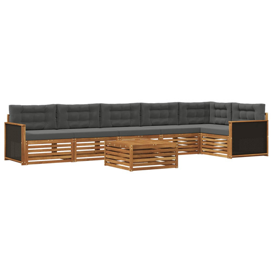 Ensemble de canapés d'extérieur 7 pcs naturel et anthracite