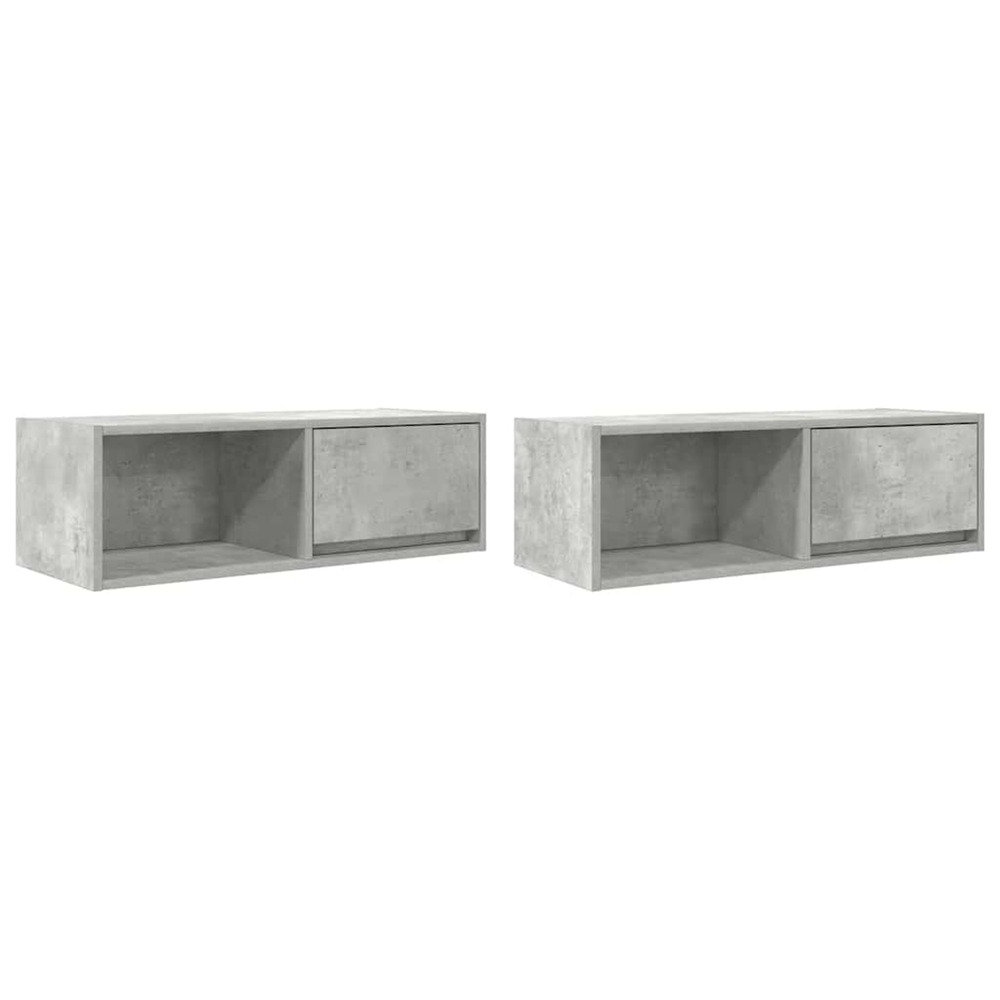 Meubles tv 2 pcs gris béton 80x31x25,5 cm bois d'ingénierie