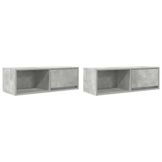 Meubles tv 2 pcs gris béton 80x31x25,5 cm bois d'ingénierie
