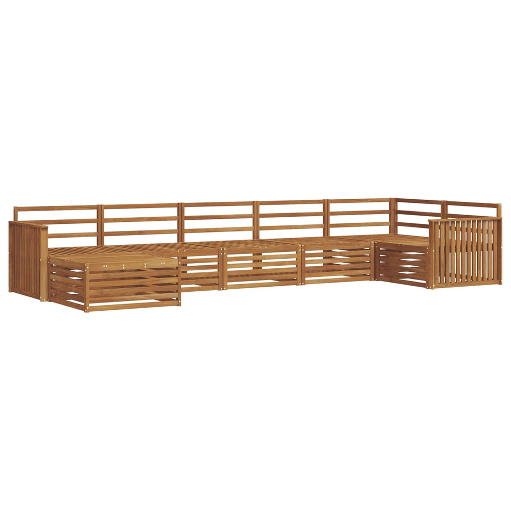 Ensembles de canapés 7 pcs naturel bois d'acacia massif