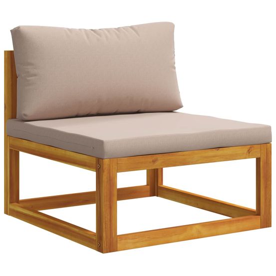 Canapé du milieu modulaire avec coussins bois d'acacia massif