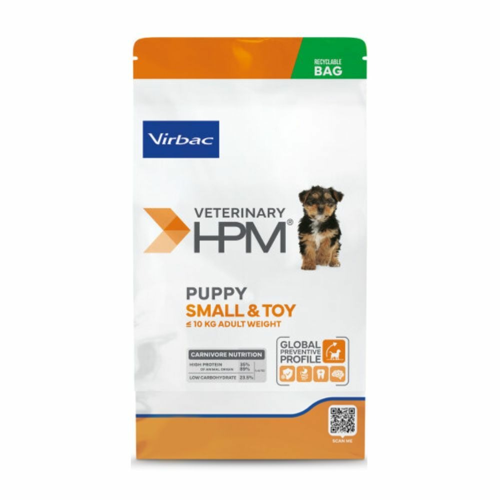 Croquettes chien veterinary hpm dog puppy small & toy - virbac 1,5 kg