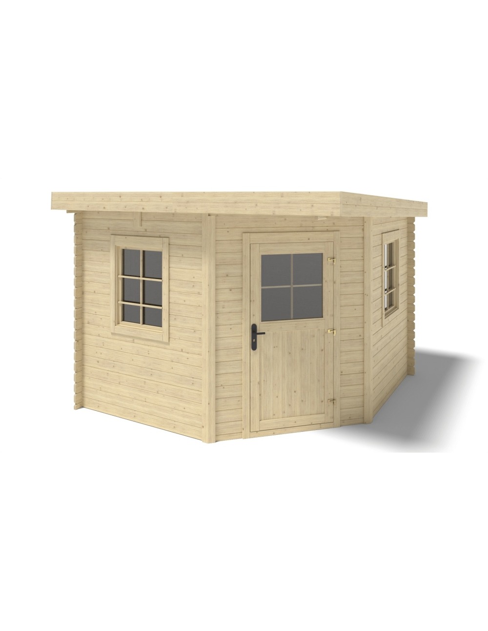 Abri de jardin en bois - 8m2 - 3x3m - ep. 28mm - couleur: naturel - dom665 - altanka