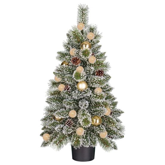 Sapin de noël artificiel kaprun h90x51cm - blanc chaud