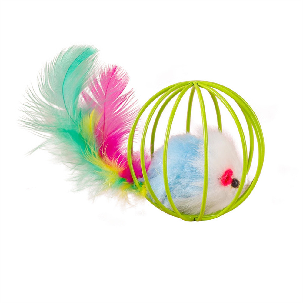 Dtopbuyage lot de 2 balles jouets avec souris et clochette – chat