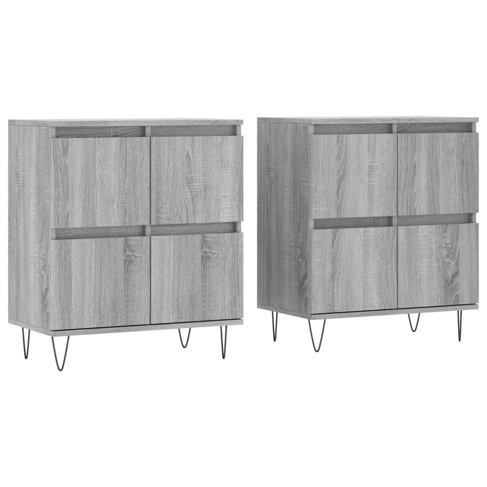 Buffet bahut commode armoire meuble de rangement organisateur cuisine salle de séjour salons lot de 2 sonoma bois d'ingénieri