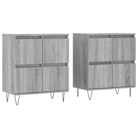 Buffet bahut commode armoire meuble de rangement organisateur cuisine salle de séjour salons lot de 2 sonoma bois d'ingénieri