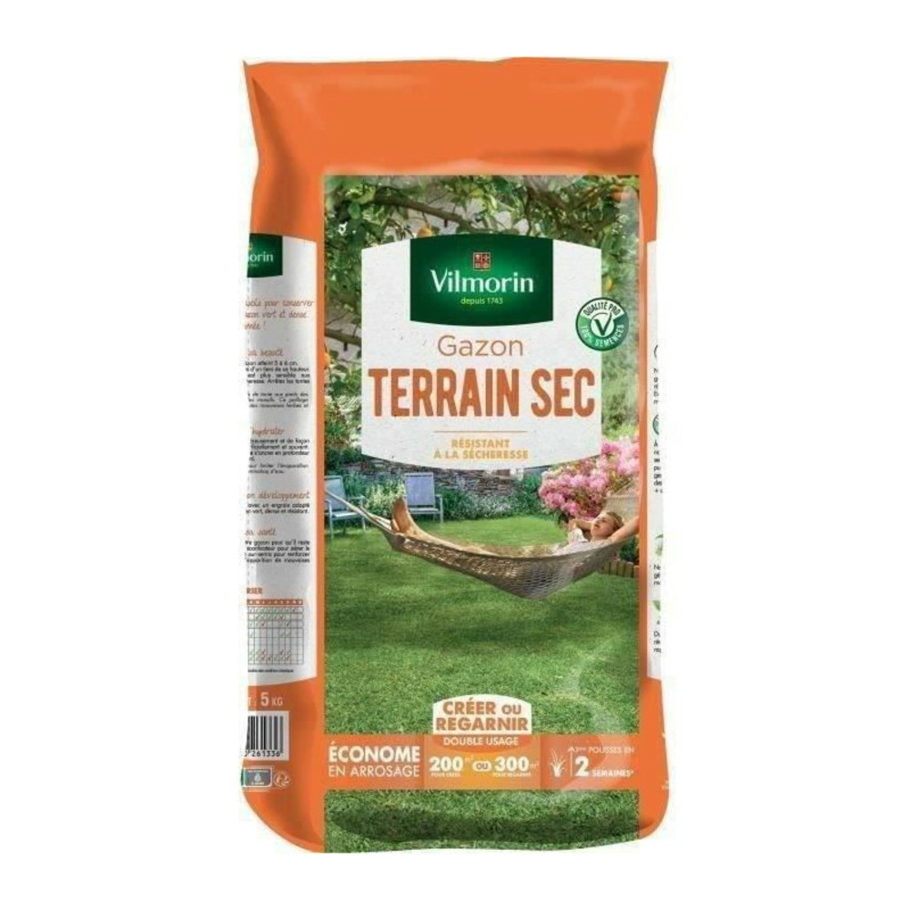 Vilmorin semences de gazon rustique pour terrain sec - 5 kg