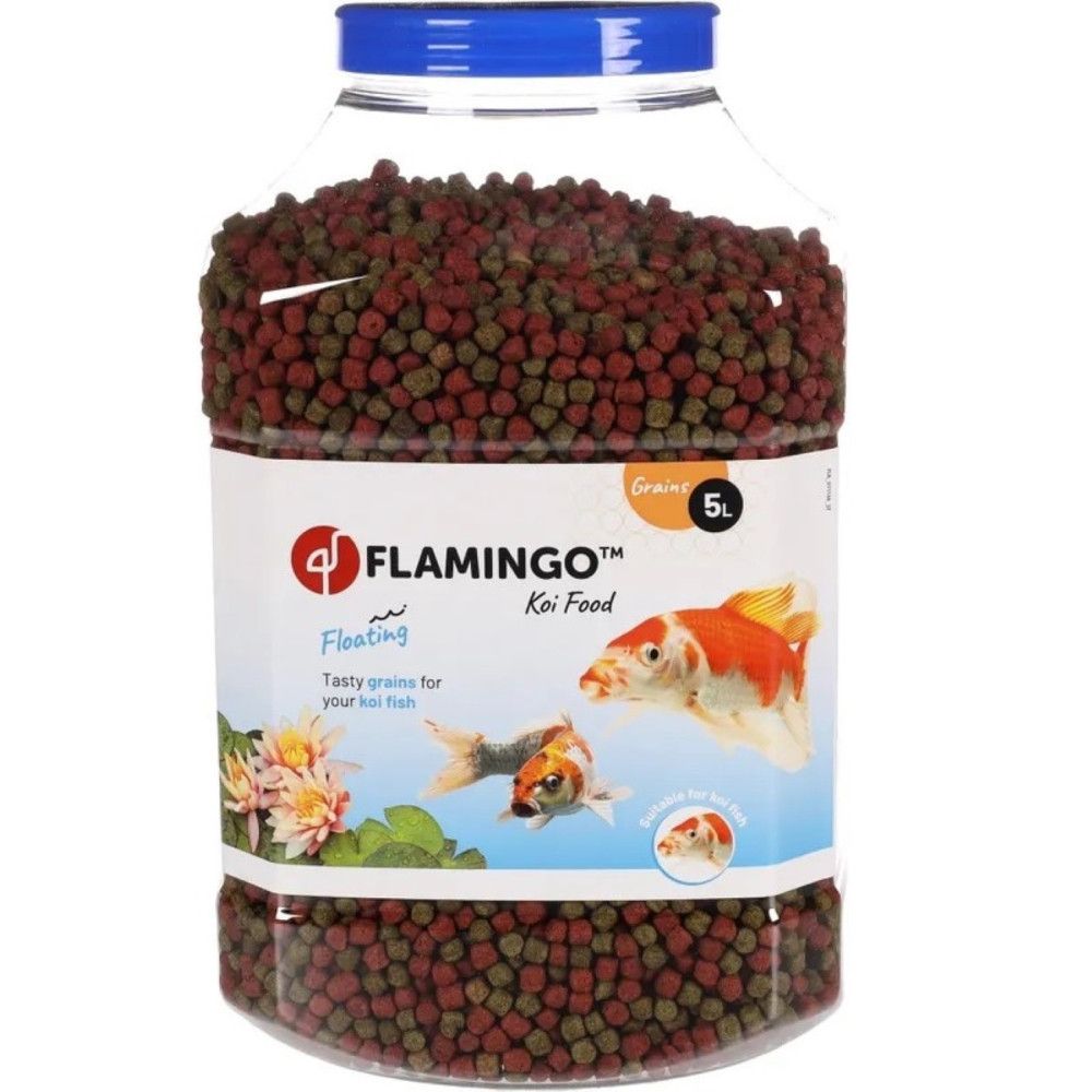 Nourriture en granulés pour koïs et poissons d'étang - 5 litres - flamingo