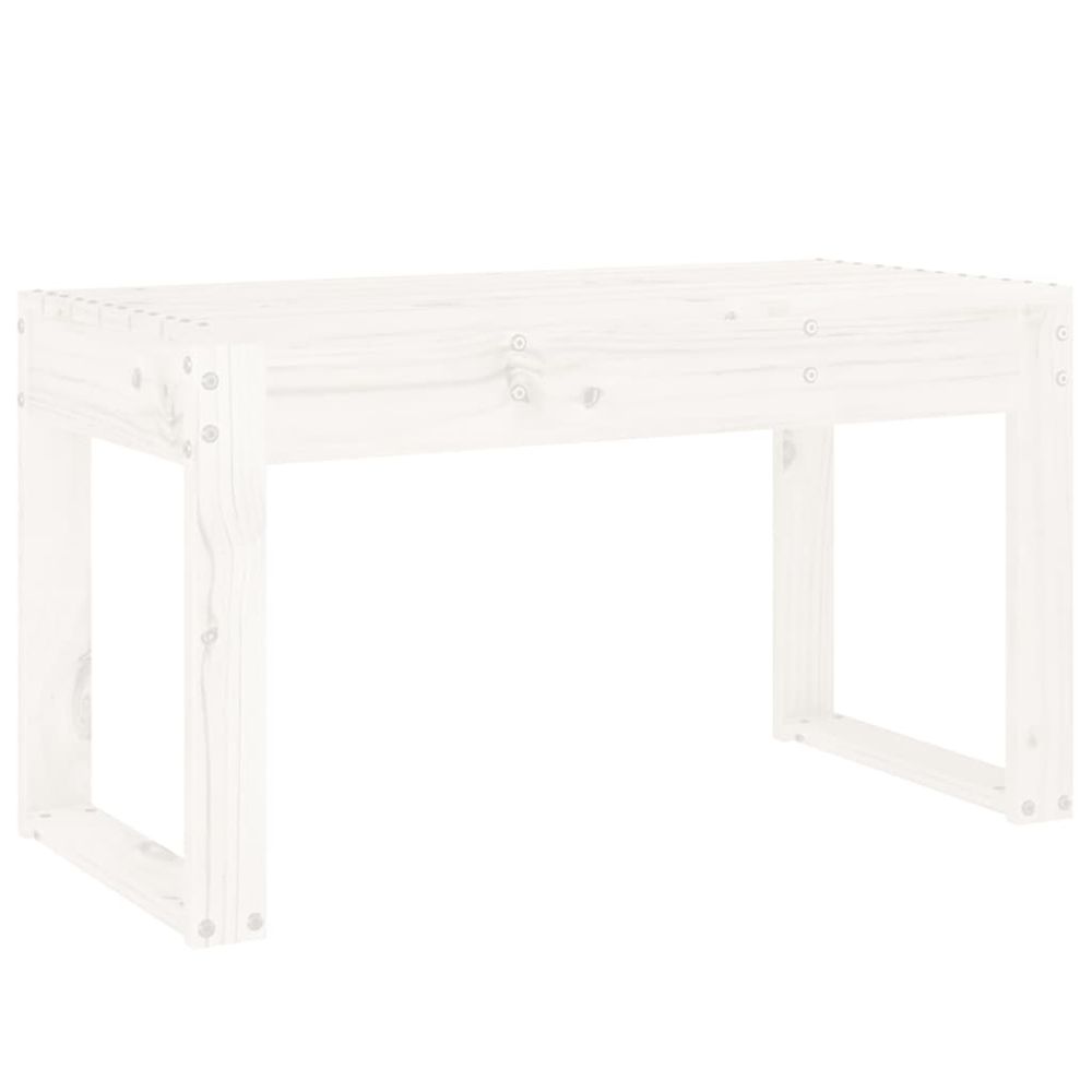 Banc de jardin blanc 80x38x45 cm bois massif de pin