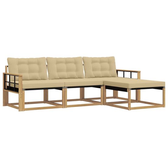 Ensemble de canapés d'extérieur 4 pc blanc et beige