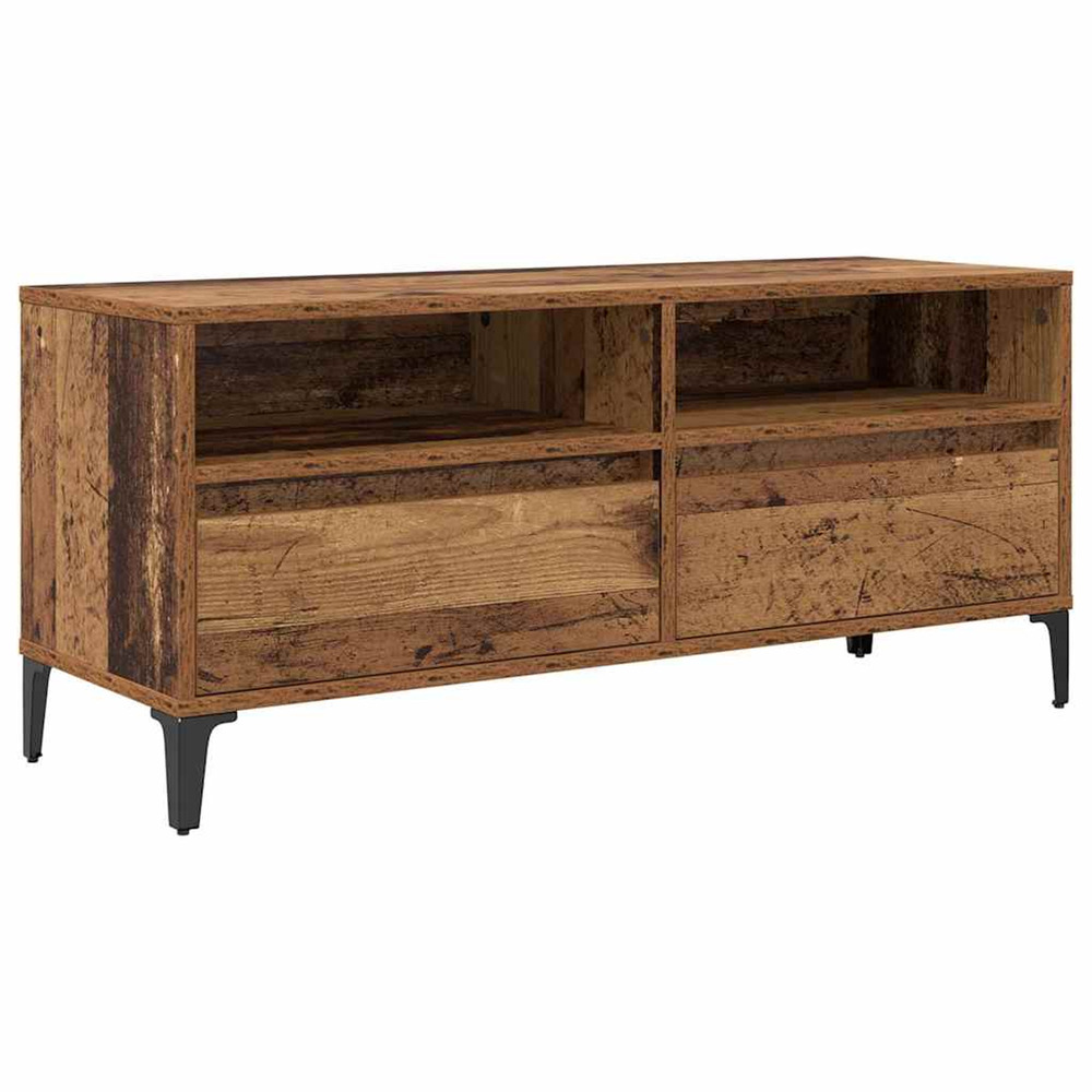 Meuble tv avec tiroir bois ancien 100 x 34,5 x 44,5 cm