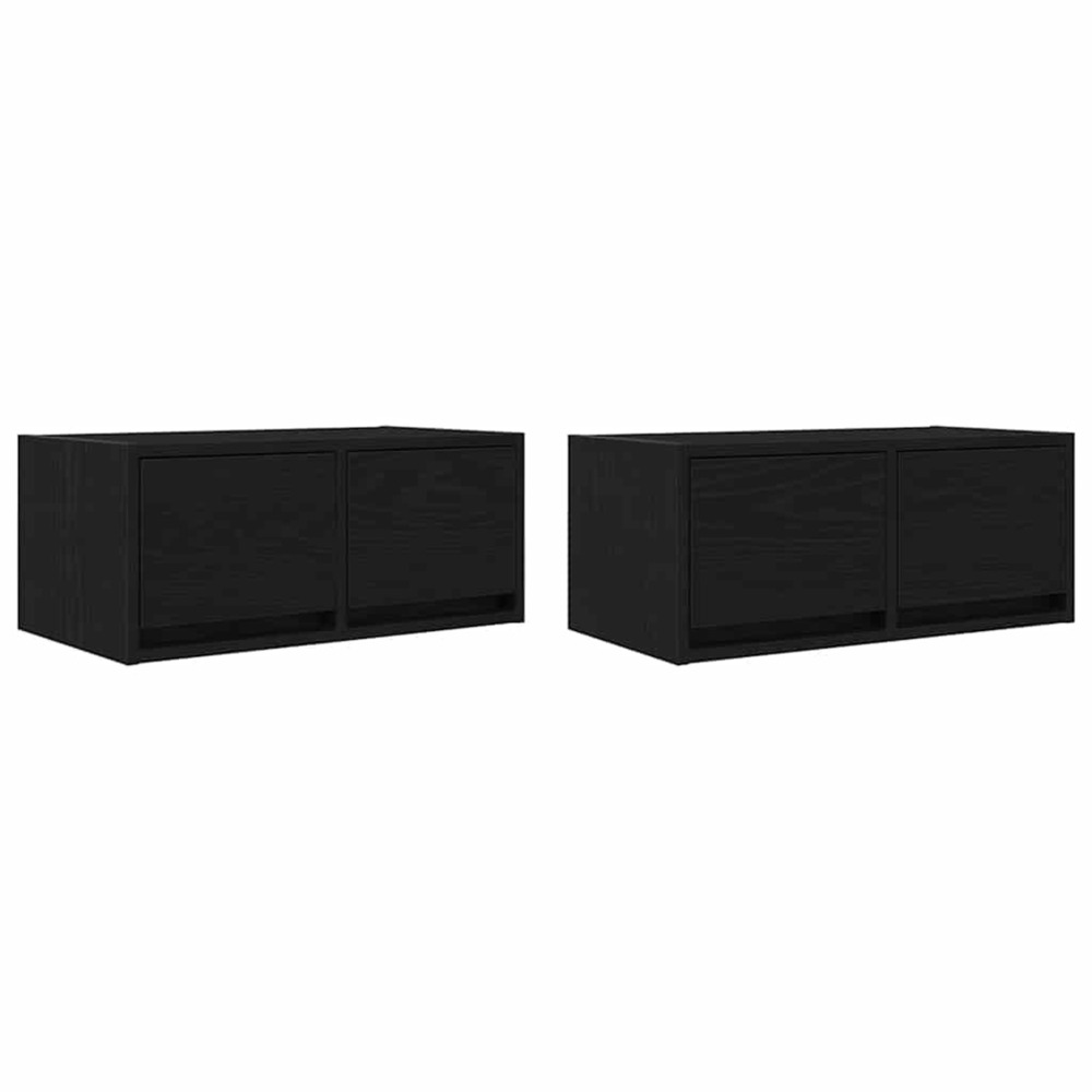 Meubles tv 2 pcs chêne noir 60x31x25,5 cm bois d'ingénierie