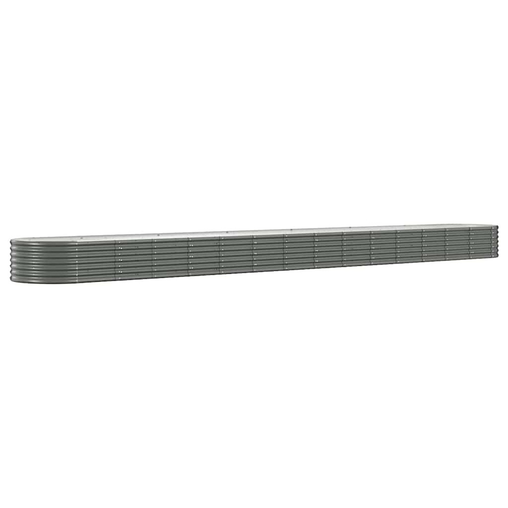 Lit surélevé de jardin acier galvanisé 620x80x36 cm gris