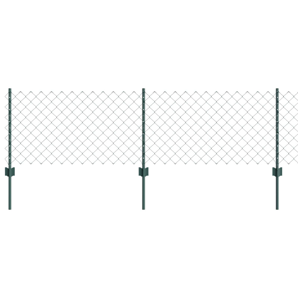 Clôture avec poteau vert 0,6 x 10 m acier et pvc