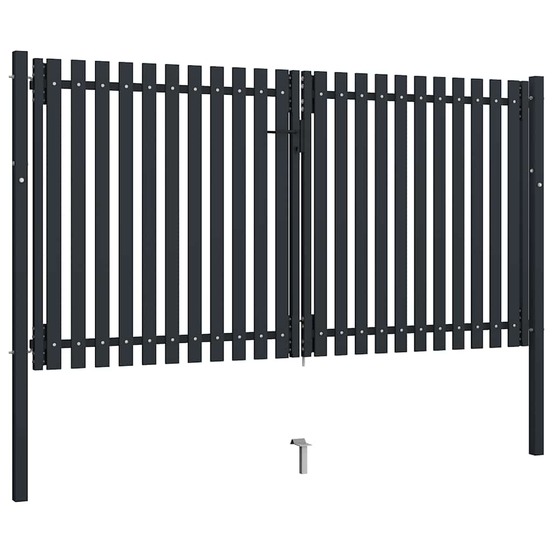 Portail double en acier 300 x 175 cm anthracite