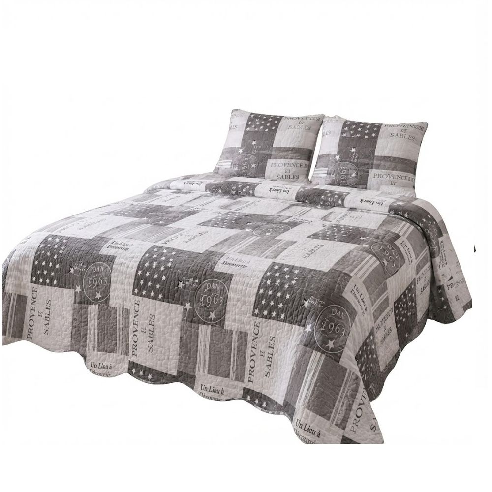 Couvre lit microfibre + taies provence