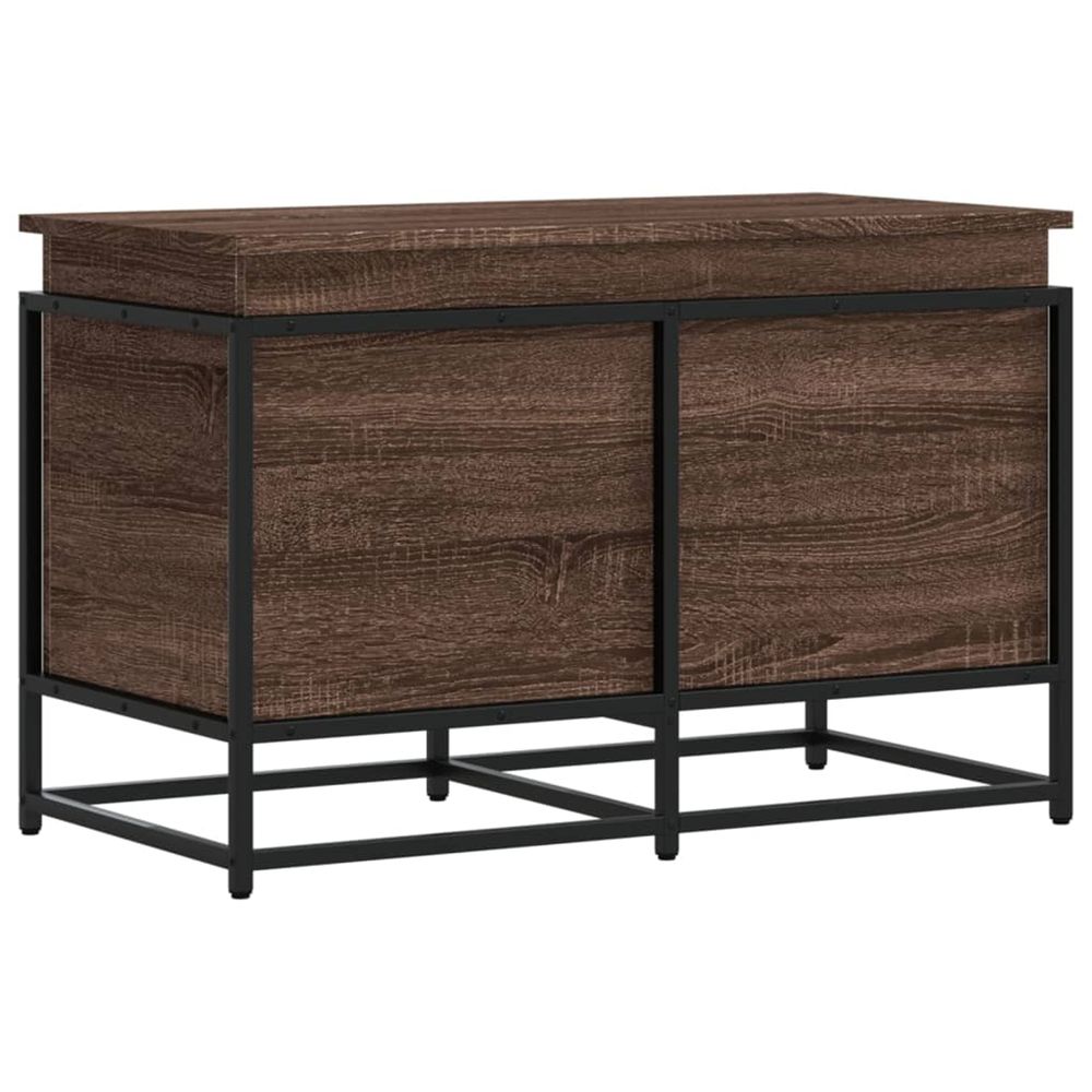 Boîte de rangement avec couvercle chêne marron bois ingénierie