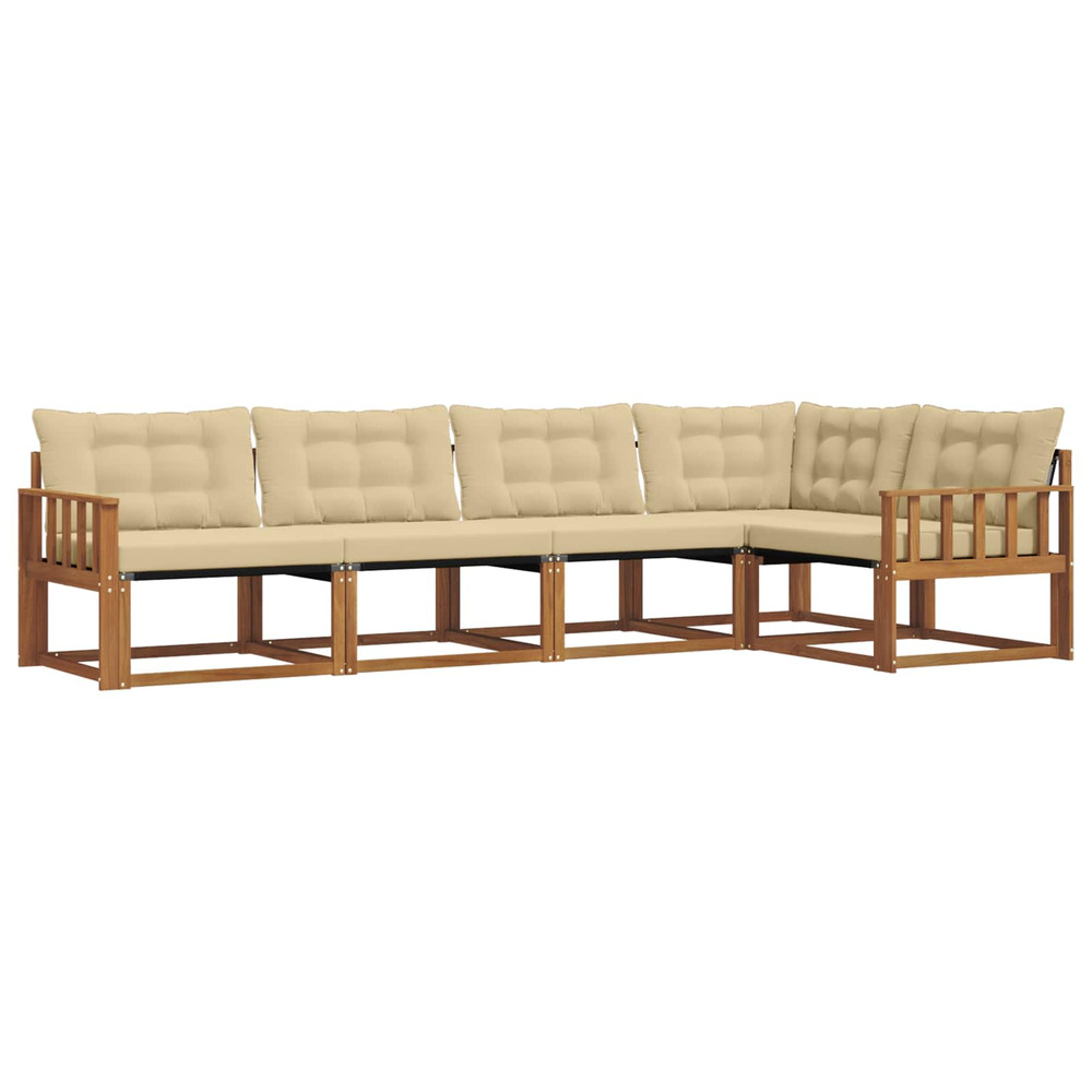 Ensemble de canapés d'extérieur 5 pcs naturel et beige