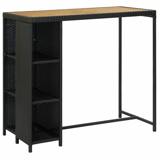 Ensemble de bar de jardin 5 pcs et coussins résine tressée noir