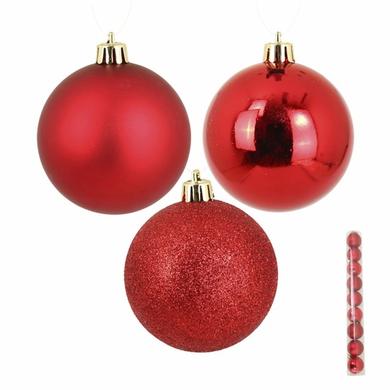 Set de 9 boules rouge