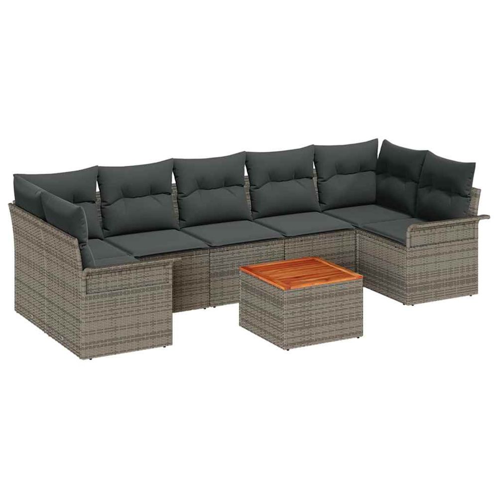 Ensemble de canapé de jardin 8 pc 7-nombre de places gris