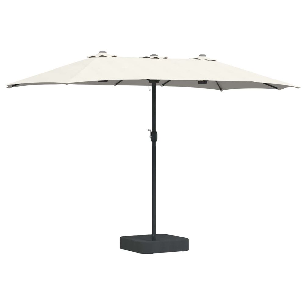 Parasol de jardin sable et anthracite 385 x 209 x 244 cm
